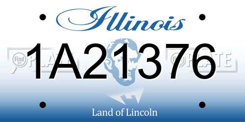 1A21376 Illinois License Plate