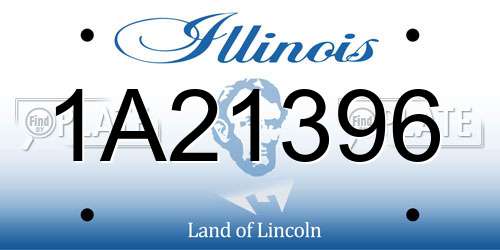 1A21396 Illinois License Plate