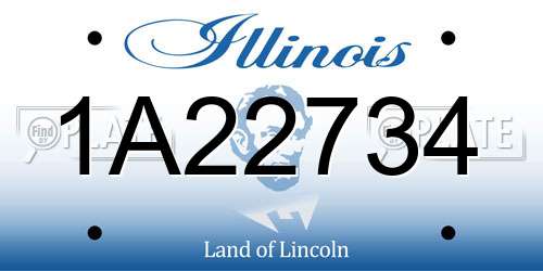 1A22734 Illinois License Plate