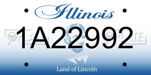 1A22992 Illinois License Plate