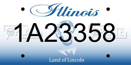 1A23358 Illinois License Plate