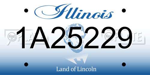 1A25229 Illinois License Plate
