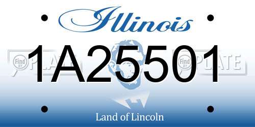 1A25501 Illinois License Plate