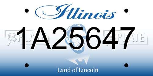 1A25647 Illinois License Plate
