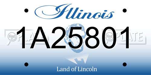 1A25801 Illinois License Plate