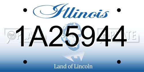 1A25944 Illinois License Plate