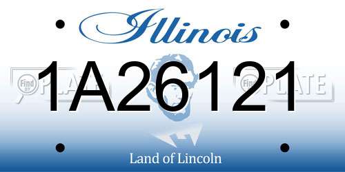 1A26121 Illinois License Plate