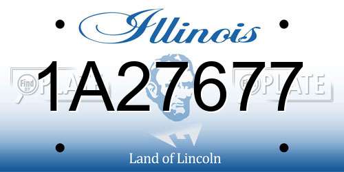 1A27677 Illinois License Plate