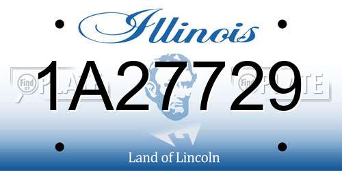 1A27729 Illinois License Plate