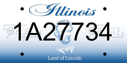 1A27734 Illinois License Plate