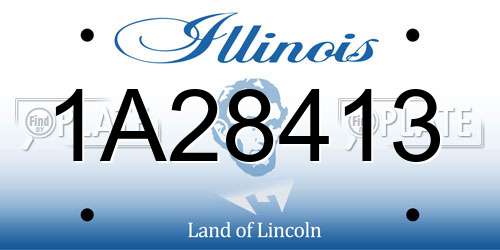 1A28413 Illinois License Plate