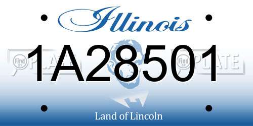 1A28501 Illinois License Plate