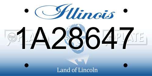 1A28647 Illinois License Plate