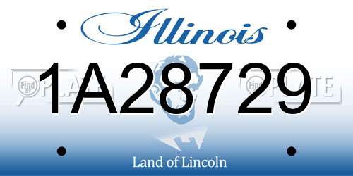 1A28729 Illinois License Plate