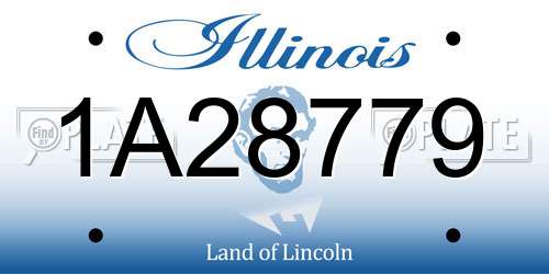 1A28779 Illinois License Plate