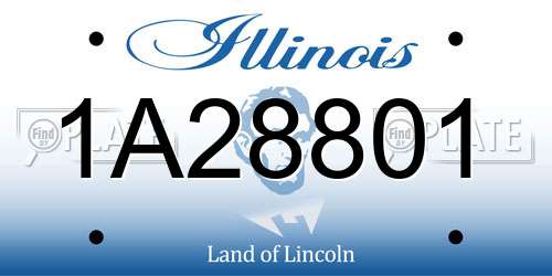 1A28801 Illinois License Plate