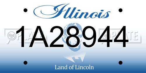 1A28944 Illinois License Plate