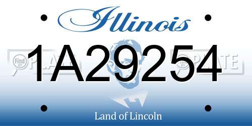 1A29254 Illinois License Plate