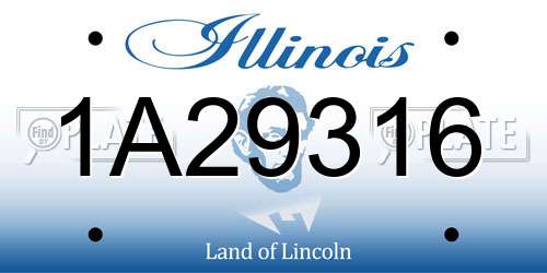 1A29316 Illinois License Plate