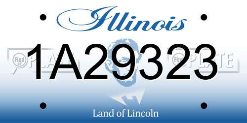 1A29323 Illinois License Plate
