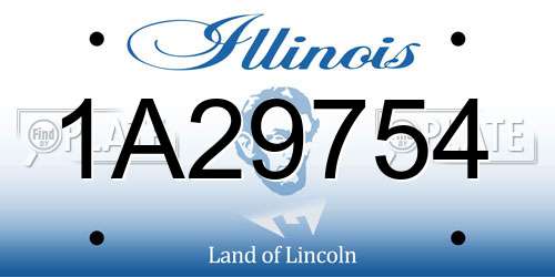 1A29754 Illinois License Plate