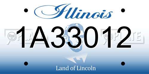 1A33012 Illinois License Plate