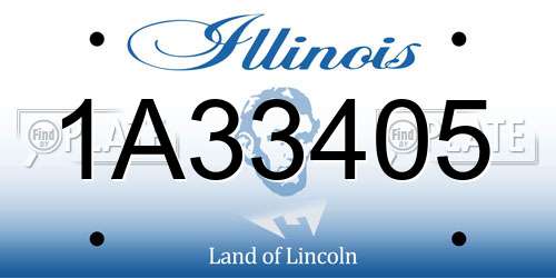 1A33405 Illinois License Plate