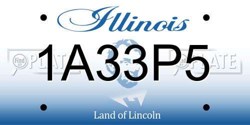 1A33P5 Illinois License Plate