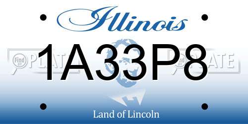 1A33P8 Illinois License Plate