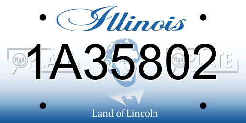 1A35802 Illinois License Plate