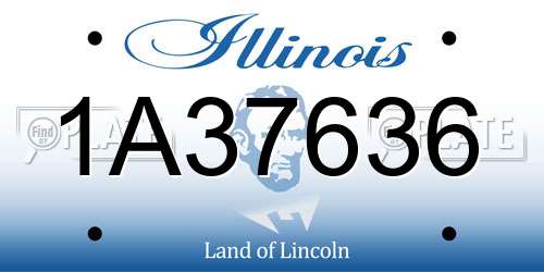 1A37636 Illinois License Plate