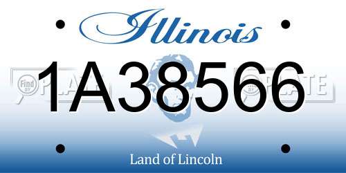 1A38566 Illinois License Plate