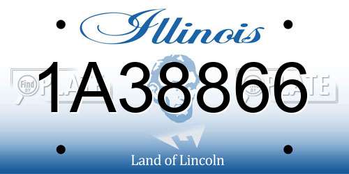 1A38866 Illinois License Plate