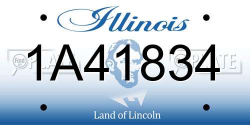 1A41834 Illinois License Plate