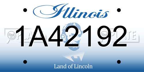 1A42192 Illinois License Plate