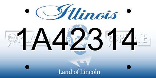 1A42314 Illinois License Plate