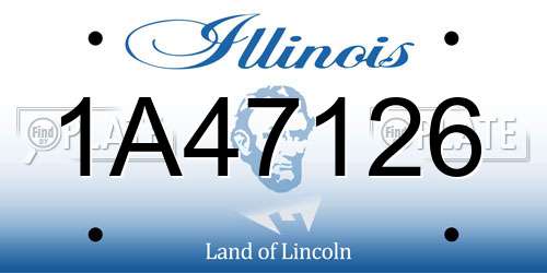 1A47126 Illinois License Plate