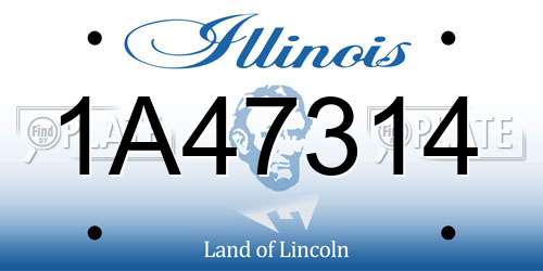 1A47314 Illinois License Plate