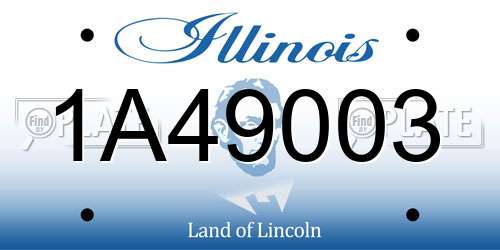 1A49003 Illinois License Plate