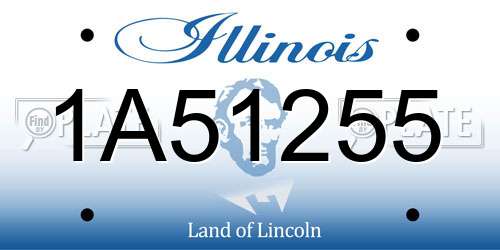 1A51255 Illinois License Plate