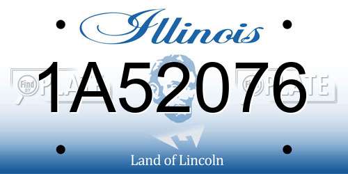 1A52076 Illinois License Plate