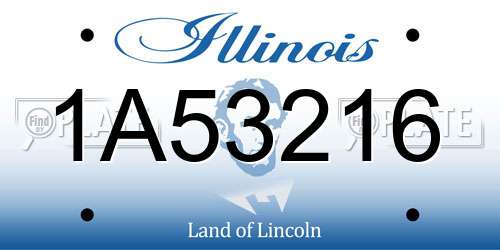 1A53216 Illinois License Plate