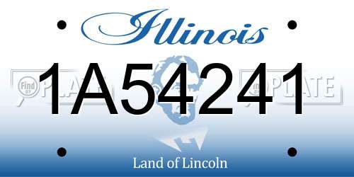 1A54241 Illinois License Plate