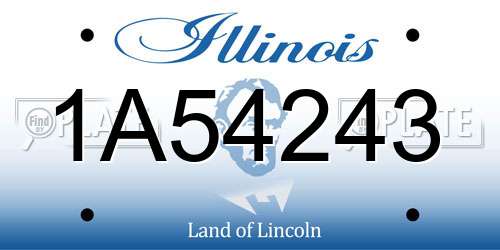 1A54243 Illinois License Plate
