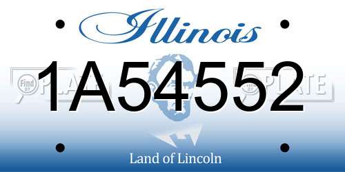 1A54552 Illinois License Plate