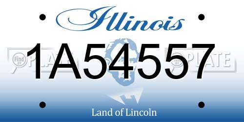 1A54557 Illinois License Plate