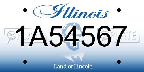 1A54567 Illinois License Plate