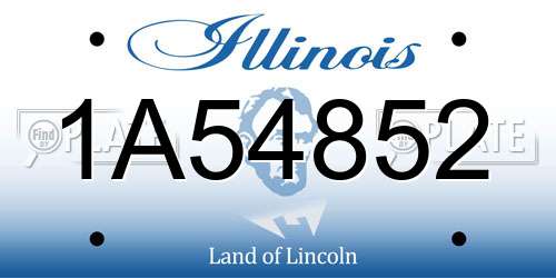 1A54852 Illinois License Plate