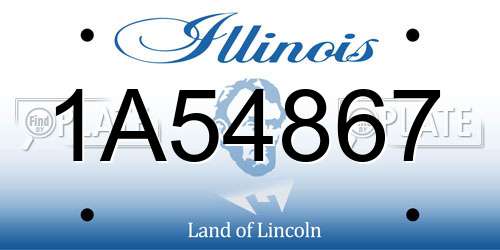 1A54867 Illinois License Plate