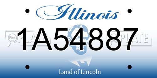 1A54887 Illinois License Plate